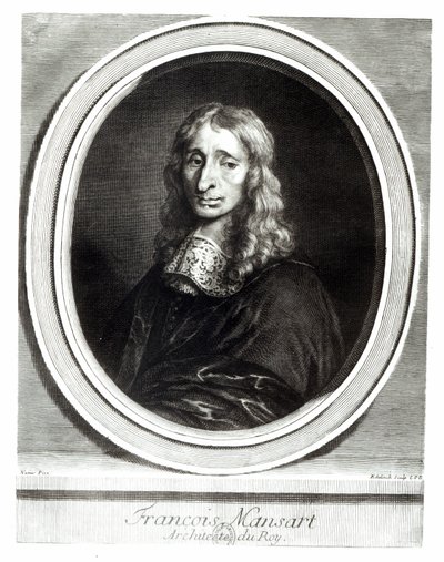 Ritratto di François Mansart (1598-1666), inciso da Gerard Edelinck (1640-1707) da Louis de Namur